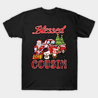 Blessed Cousin Red Plaid Christmas T-Shirt